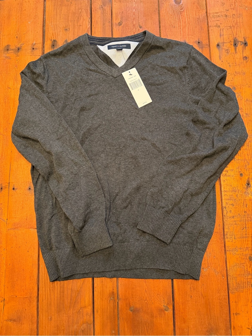 Tommy Hilfiger Charcoal Gray V-Neck Sweater
